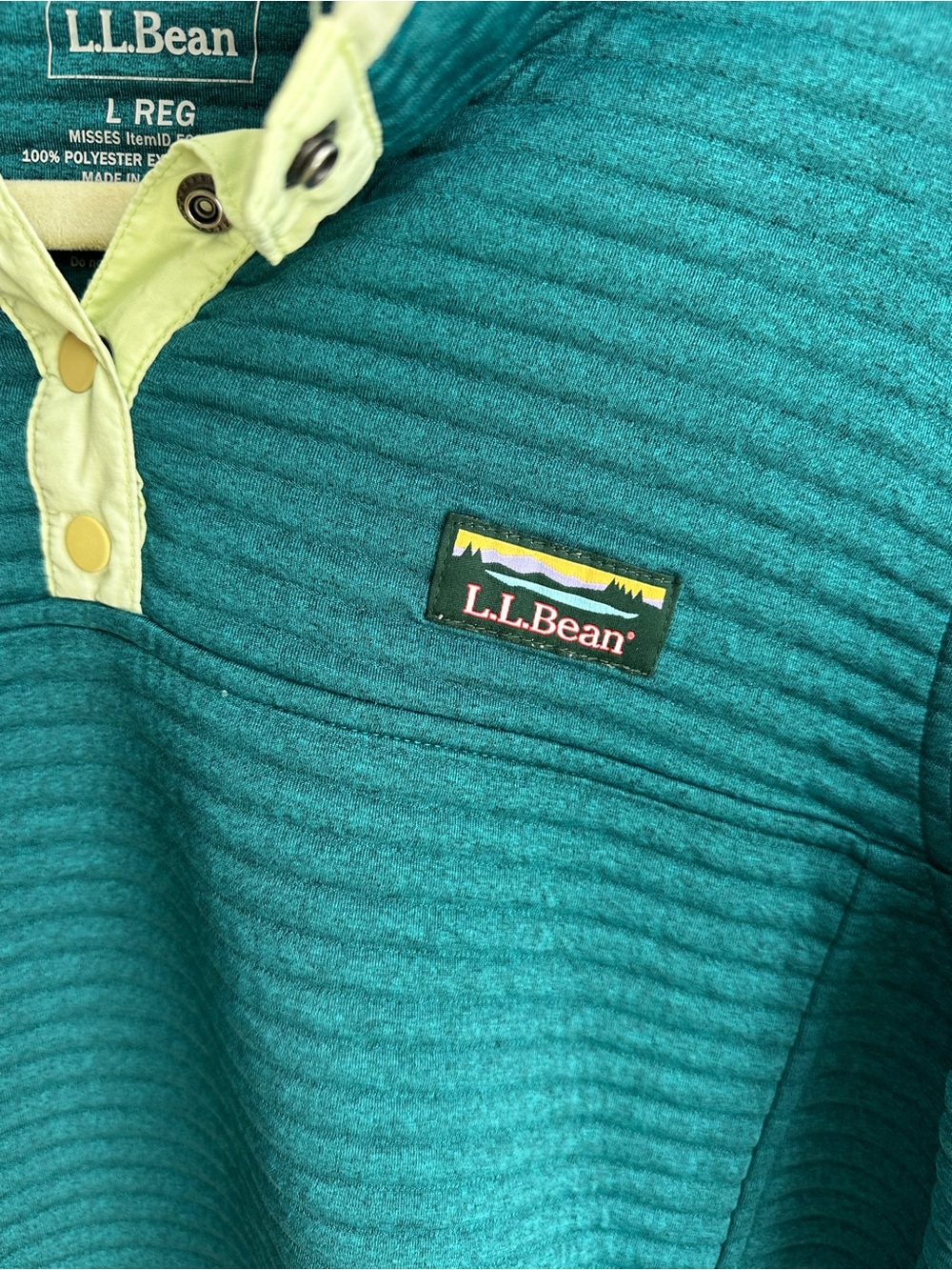 L.L.Bean Women’s Airlight Knit Pullover Quarter-Snap Closure Size Large - Picture 2 of 4